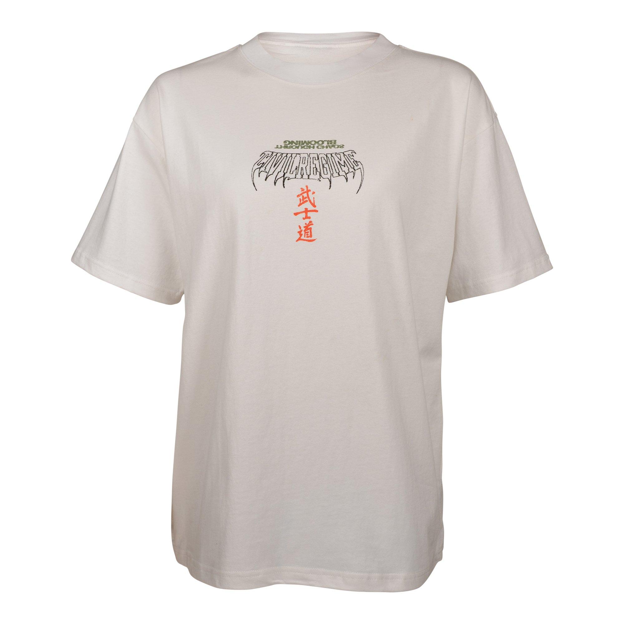 Civil Regime Women's Whisp Of Crane Tee - White - WHITE/PINK